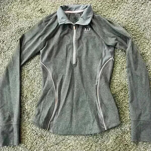 Abercrombie & Fitch A&F Active Track Jacket | Grey Quarter Zip Top | Size Small